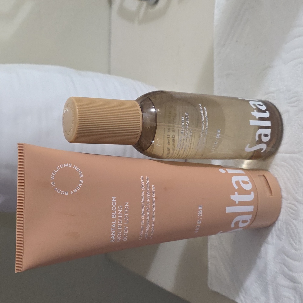 Santal Bloom Nourishing Body Lotion and Fragrance Set - Tan and Brown